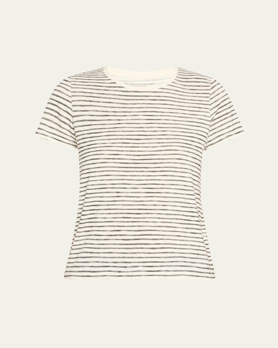 Cotton Striped Boat-Neck Tee